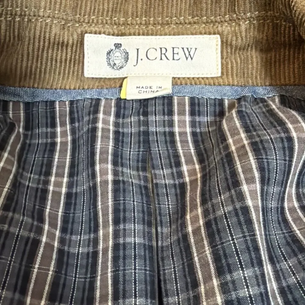JCrew Men’s L Sport Coat Corduroy Blazer Jacket Tan Academia Classic Preppy